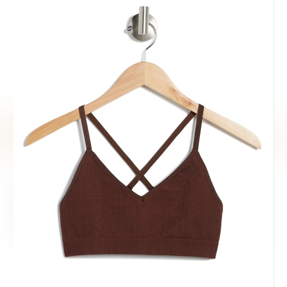 Good American Seamless Chunky Rib Bra